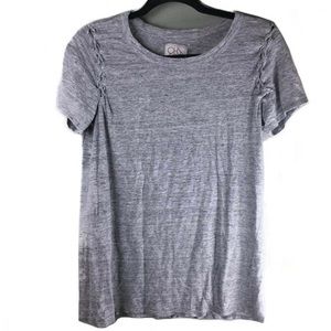 Chaser Linen Braided Short Sleeve Crewneck Stretch Gray Tee Size Medium